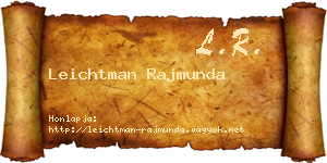 Leichtman Rajmunda névjegykártya